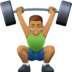 🏋🏽‍♂️ man lifting weights: medium skin tone display on Facebook